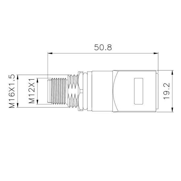 Bending type M12 And RJ45 Adapters waterproof connector