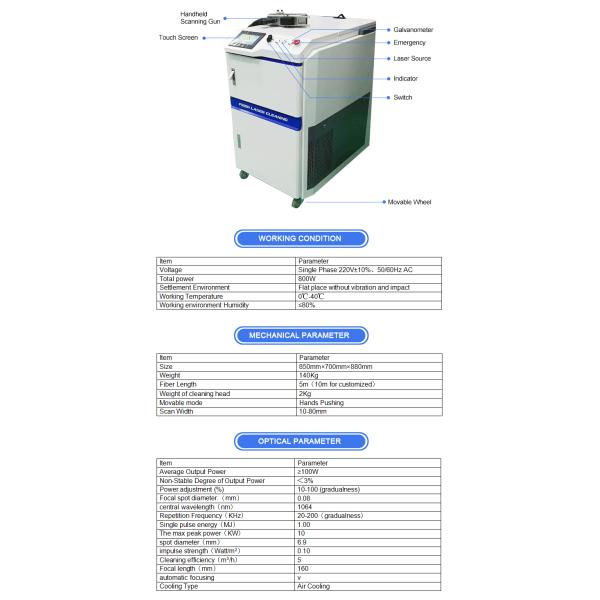 ISO9001 Laser Rust Removal Machine 1000w Rust Cleaning Laser