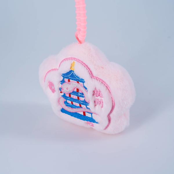 Compact Super cute keychain plush Pink Cross Stitch Pendant Plush Toy Custom Logo