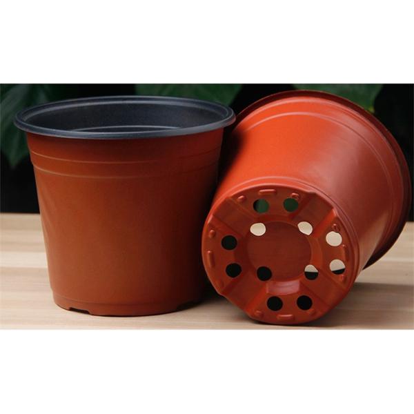 PP Sun 15cm Width Plastic Flower Pots 12 Drainage Holes