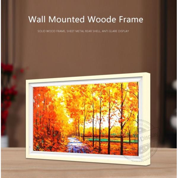 Wall Mount 43inch Wooden Art Frame LCD Display With VGA USB Connectivity And 350 Cd/M² Brightness