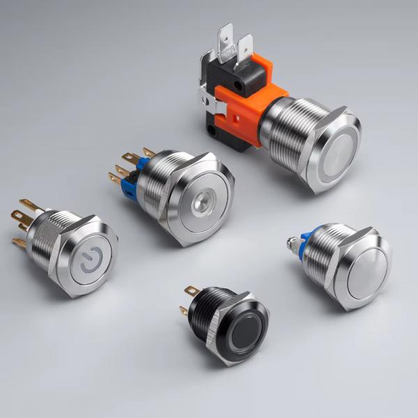 12mm 16mm 19mm 22mm 25mm 28mm 30mm 40mm Push Button Switch Latching Momentary Illuminated Waterproof Button Switch