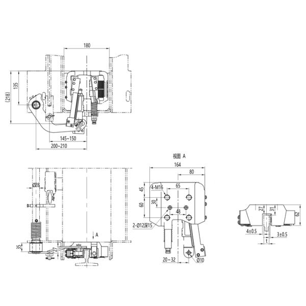 Elevator Lift Instantaneous Safety Gear With Car Side Installation Position
