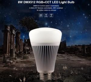 Milight Wifi 8W DMX512 RGB+CCT LED Light Bulb 2.4G RF All color RGB with dual white 3000k to 6000K led bulb with APP