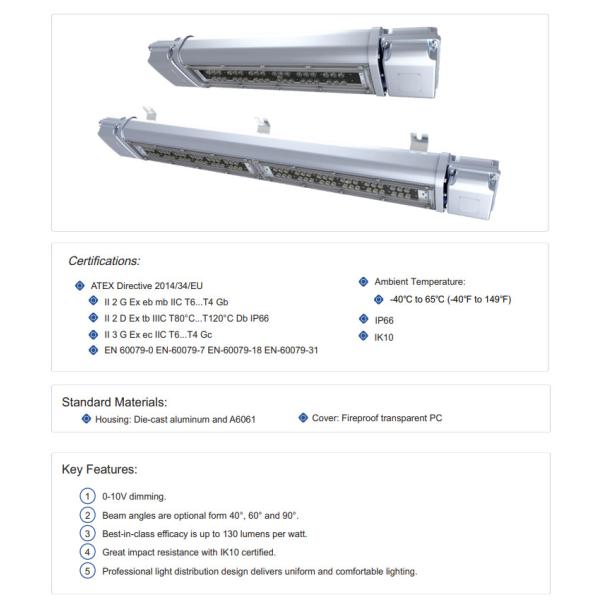 Ce Explosion-Proof Light Emergency T5 Lighting Fluorescent Lantern Tube Led Lights Explosion Proof Light FLC