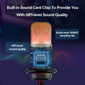 96KHZ 192KHZ USB Condenser Microphone With Shockproof Stand