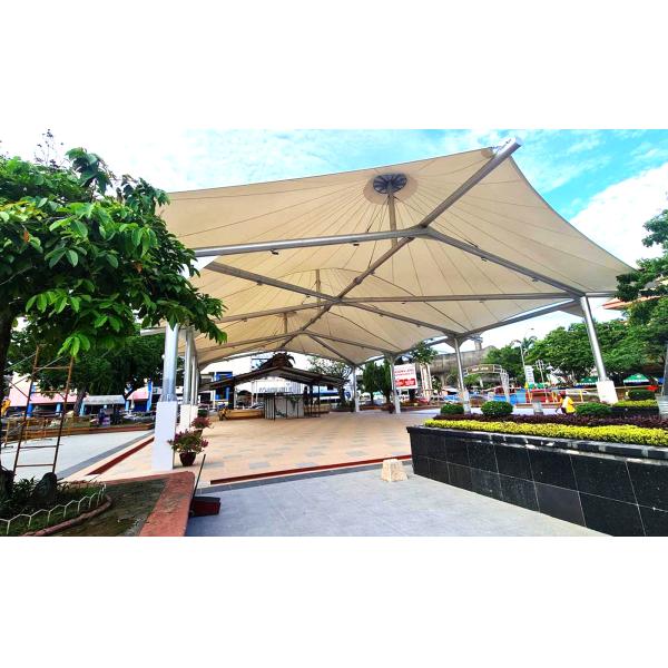 PTFE Architectural Fabric Tent Shade Shed Tensile Membrane Structure For Landscape