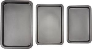 Quality 3-Piece Baking Sheet Set different sized metal cookie sheet/biscuit baking pan/cookie cake pan for sale