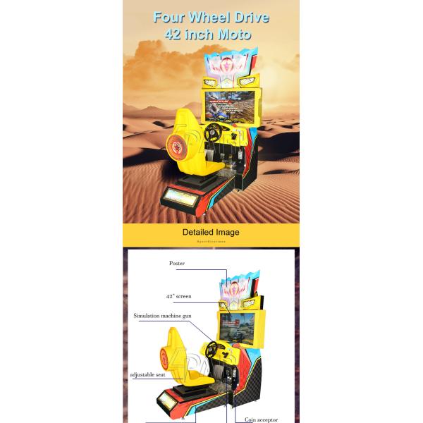 1 Player Racing Game Machine / Overdrive All - Terrain Vehicle Driving Machine