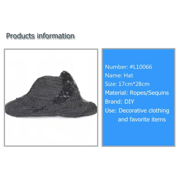 Classical Black Hat Iron On Embroidered Patches For Garment Accessories