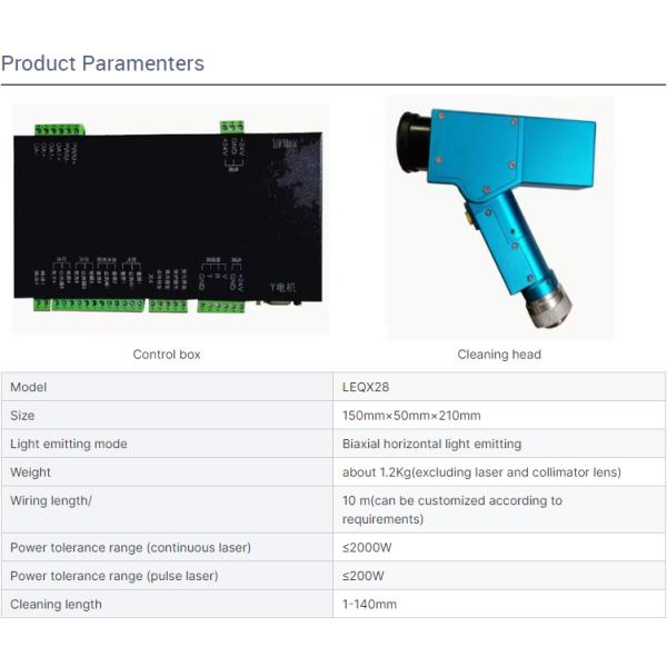 Portable and Lightweight Fiber Laser Hand-held Cleaning Head for Removing Rust Paint Stains Laser Cutting Spare Parts