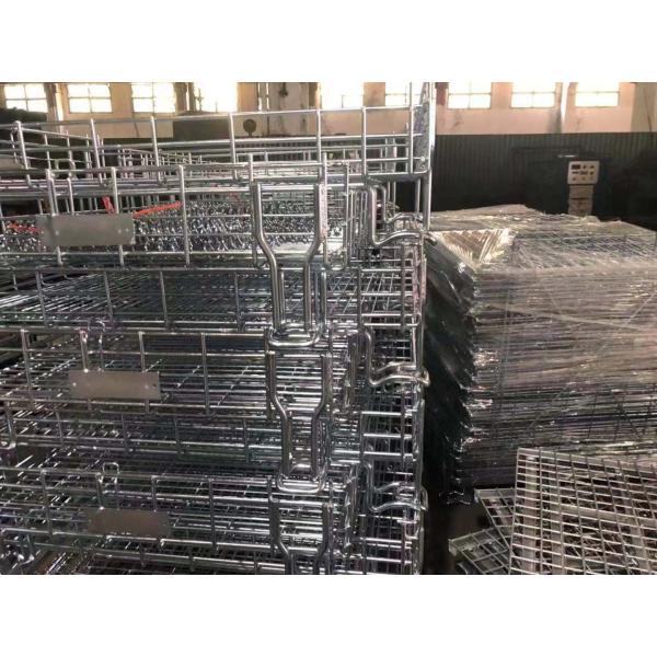Portable Wire Container Storage Cages With Self Locking Handles
