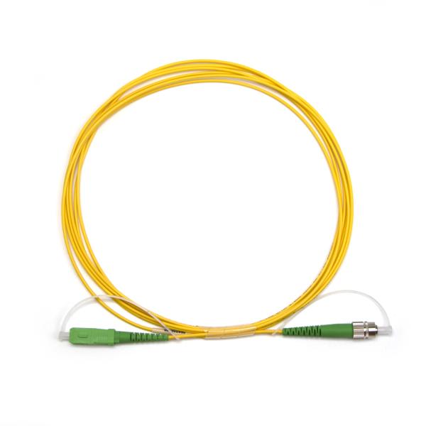 New Design Tested Singlemode Simplex 3 5 10M SC / APC - FC / APC FTTH OFNP Fiber Optic Patch Cord