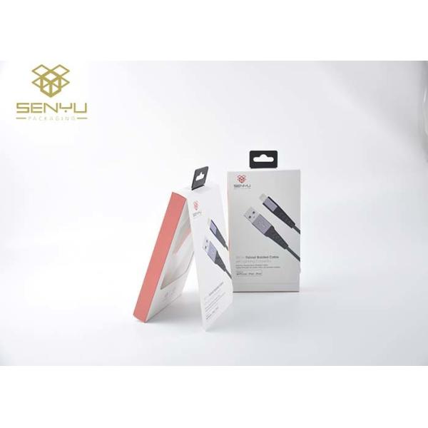 Folding Custom Printed Mobile Accessories Packaging with Pet Window And Plastic Hook