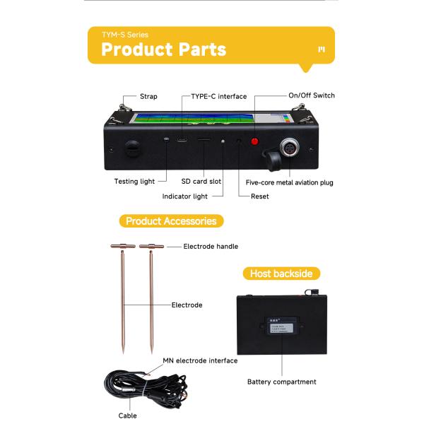 TYM S Series Underground Water Detector Auto Graphing Resistivity Geophysical Survey Equipment