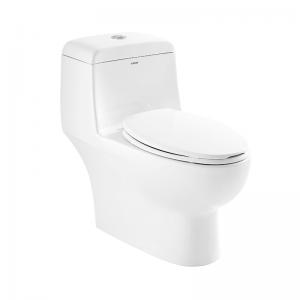 China Soft closed WC Ceramic Toilet Bowl Siphon One Piece Dual Flush on sale