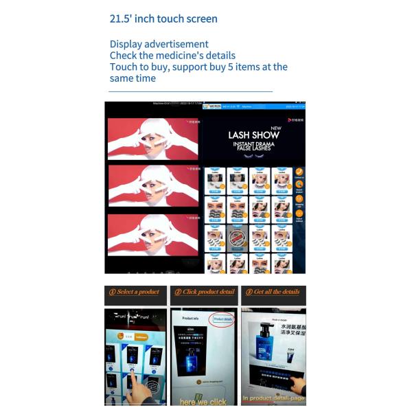 Large Capacity Eyelash Cosmetics Vending Machine Beauty With Advertising Screen In The Shopping Mall