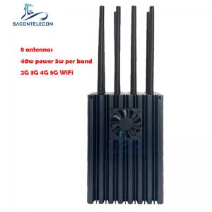 Quality Portable Mobile Phone Signal Jammer 8 Channels 4 - 10w Per Band Powerful 5G for sale