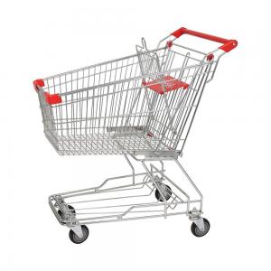 Quality 125L Zinc with Epoxy Asian Series Supermerket Metal Shopping Trolley for sale