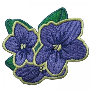 Quality Polyester Background 10C Color Uniform Embroidery Patch Flower Pattern for sale