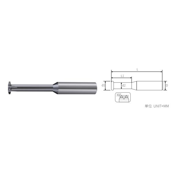 30 Degree Trapezoidal Thread Milling Cutter ACME Tr Solid Carbide T Type Single Tooth