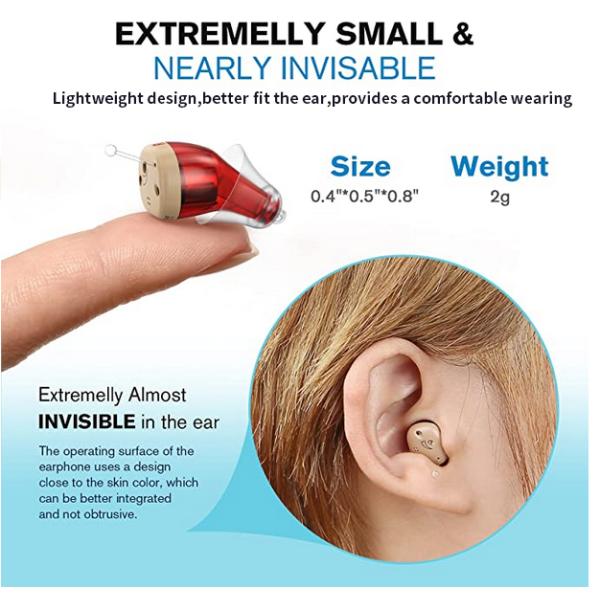 Beige Invisible Waterproof Hearing Aid Mini Micro Hearing Amplifier