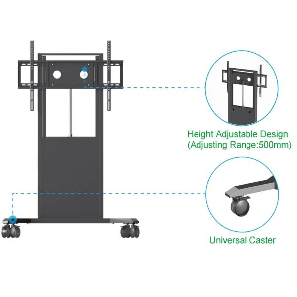 Electric Adjustable Height Interactive Whiteboard Stand For Smart TV Touch Monitors Floor Or Wall Mounting Use Stand