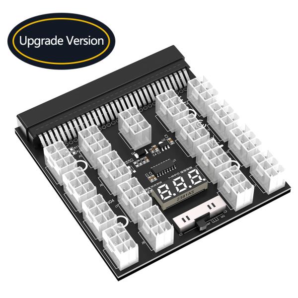 Upgrade Version ATX 17x 6Pin Power Supply Breakout Board Adapter Converter 12V for Ethereum Bitcoin Mining