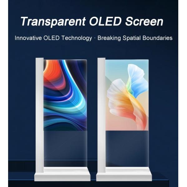 55 Inch Interactive Touch Advertising Screen Smart OLED Transparent Advertising Display Cabinet for Exhibition Jewelry Luxury Display