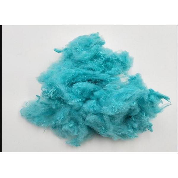 Non - Silicon Color Regenerated Polyester Fiber / Solid Recycled Polyester Fiber