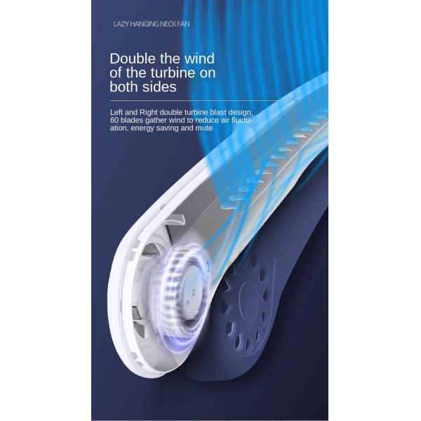 USB Rechargeable 1800mAh Lazy Man Neck Hanging Cooling Fan