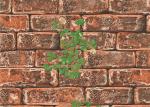 3D Brick Green Plants Pattern Contemporary Wall Covering For TV Background