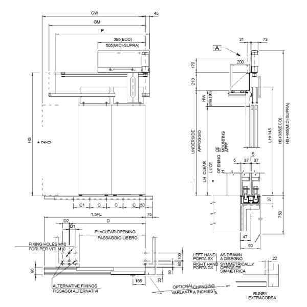 Side Opening Elevator Door Operator High Efficiency For Passenger Elevator ISO9001