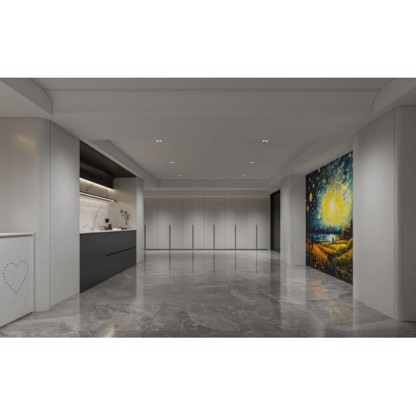 Modern Stainless Steel Custom Basement Storage Solution With Display Wall And Glass Accents