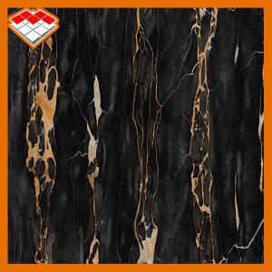 China Cut To Size Black Portoro Italian Marble With Gold Vein For Bathroom Countertop on sale