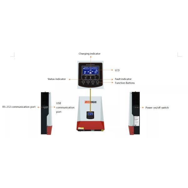 Pure Sine Wave 2.5KW LCD Display Solar Power Inverter 5000VA For Home Appliances