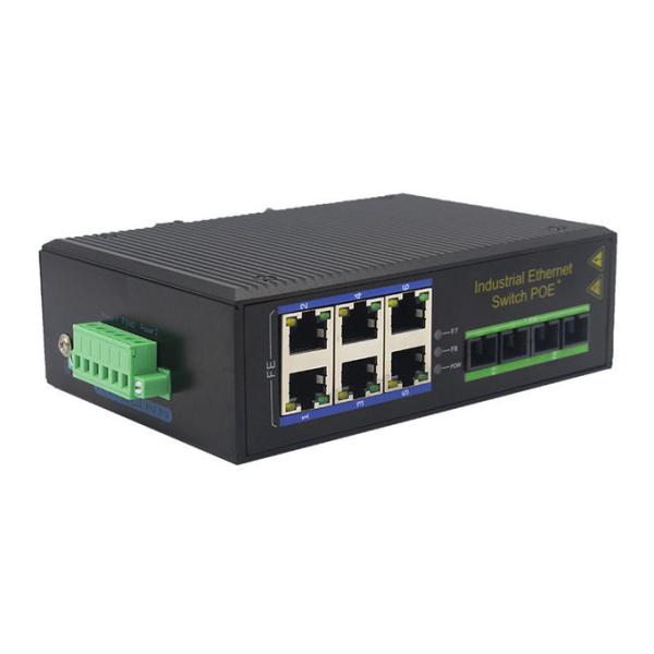 UT26FP-SC20 unmanaged industrial 6x10/100Base-Tx POE+ 2x100M-Fx SC ethernet switch DIN Rail