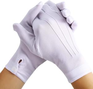 Quality 100% Nylon Knitted White Cotton Canvas Work Gloves 26cm for sale