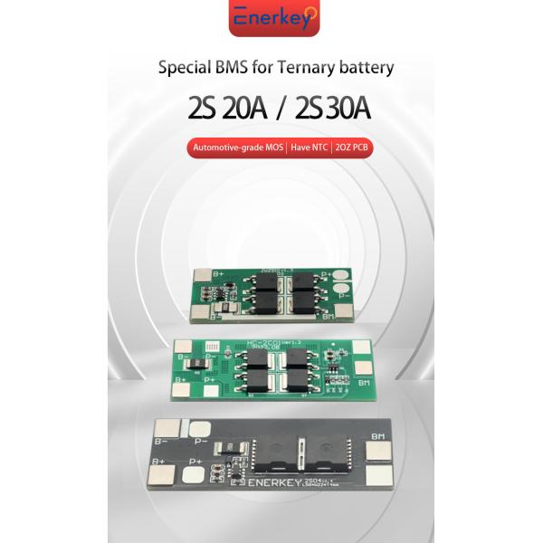 Enerkey 2S 30A BMS 7.4V Lithium Battery Protection Board with High Current 8.4V Output