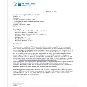 Shenzhen Wecera Dental Technology Co.;Ltd. Certifications