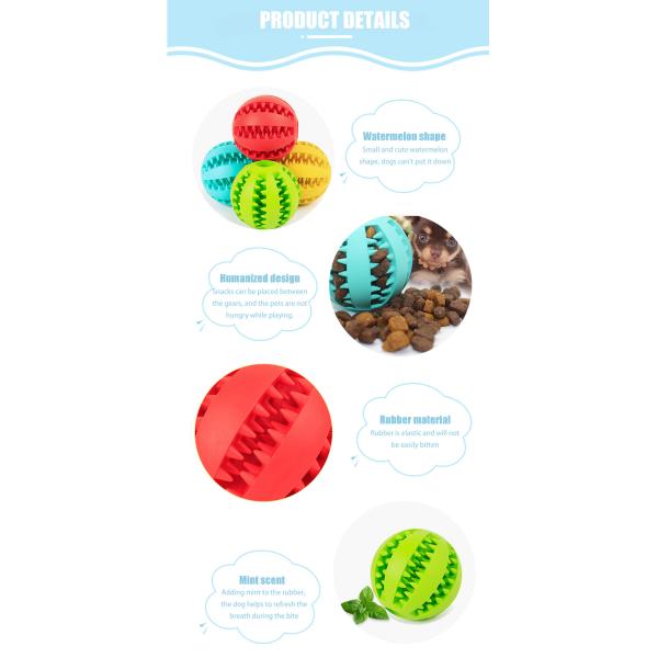 Dog Chew Toy BallsPet Food Feeder Chew Tooth Cleaning Ball Durable Soft Bite Resistant