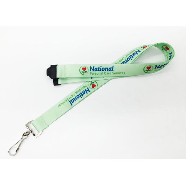 Name Printing Trade Show Lanyards , Polyester Multi Colored Lanyards With Card Holder