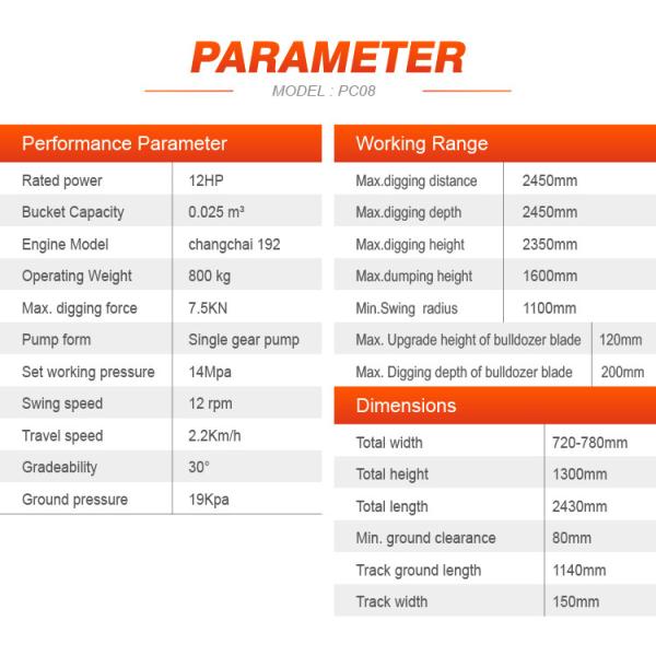 2020 new High Performance Hydraulic 0.8ton Mining Crawler Excavator