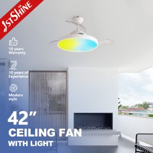 Quality 42 Inches Smart Retractable Ceiling Fan With Ambient Lighting for sale