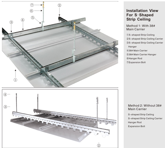 Suspended Kitchen Aluminium Strip Metal Ceiling / Concealed Grid / Ceiling