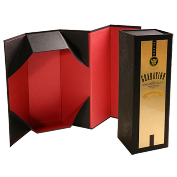 Red Gloss Wine Packaging Box Slide Match Shape Gift Box With Flocking Insert