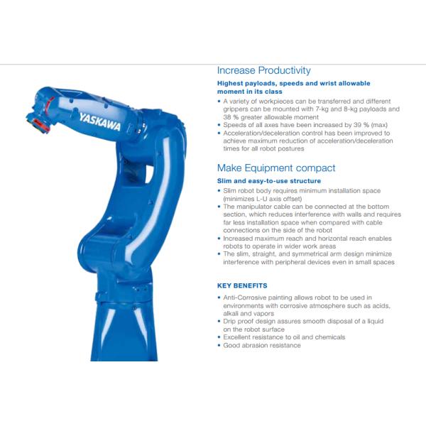 Handling Mounting Collaborative Used Yaskawa Robot Automatic Robotic Arm GP7