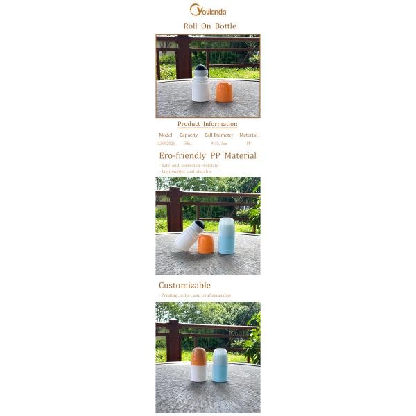 PP Refillable Rollerball Perfume Bottle 50ml Rollerball Perfume Container