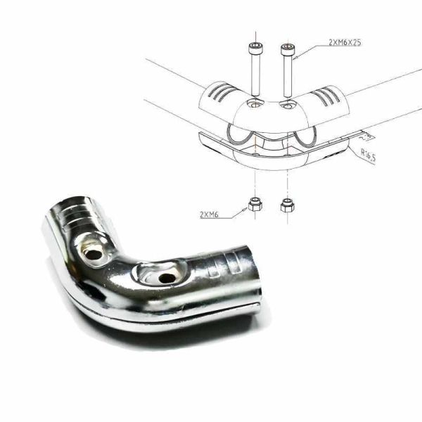 HJ-15 Chrome Plating Metal Joint Pipe Joints for Lean Pipe Racking System Pipe Connection Fittings