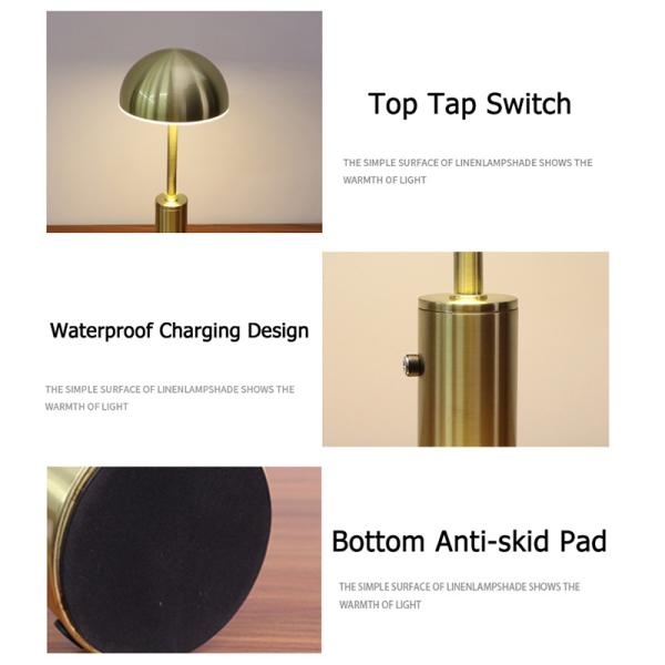28cm Wireless Restaurant Bedside Desk Lamp JSTD 07 Touch Switch Table Lamp For Bar